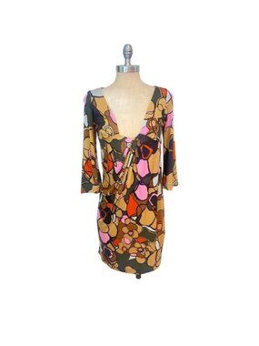 Diane Von Furstenberg DVF Elena retro patterned silk Dress size 6